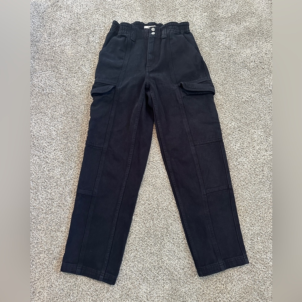 PacSun cargo, elastic waist jeans, black, size S